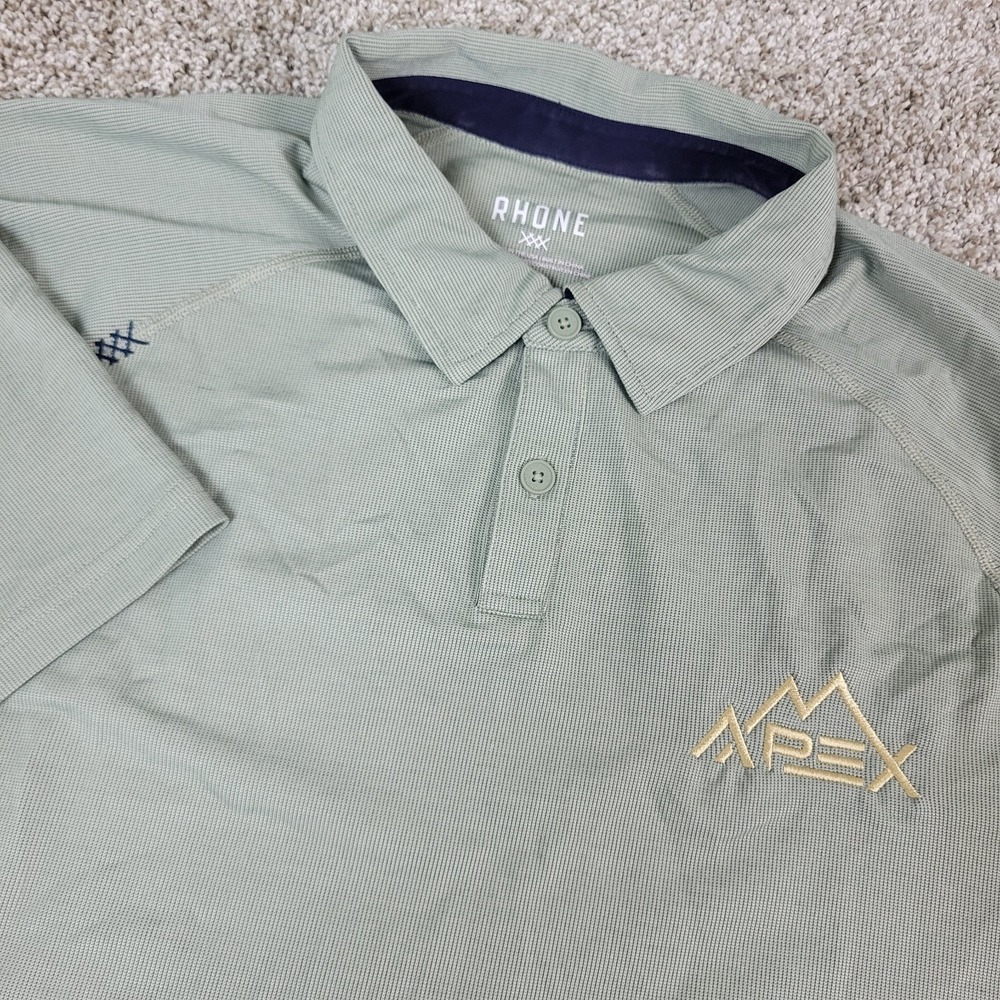 Rhone Mens Large Gray Performance Stretch Golf Polo Short Sleeve